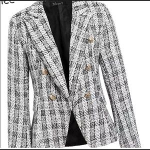 Twitted  plaid  blazer jacket size m  fit 4/6
